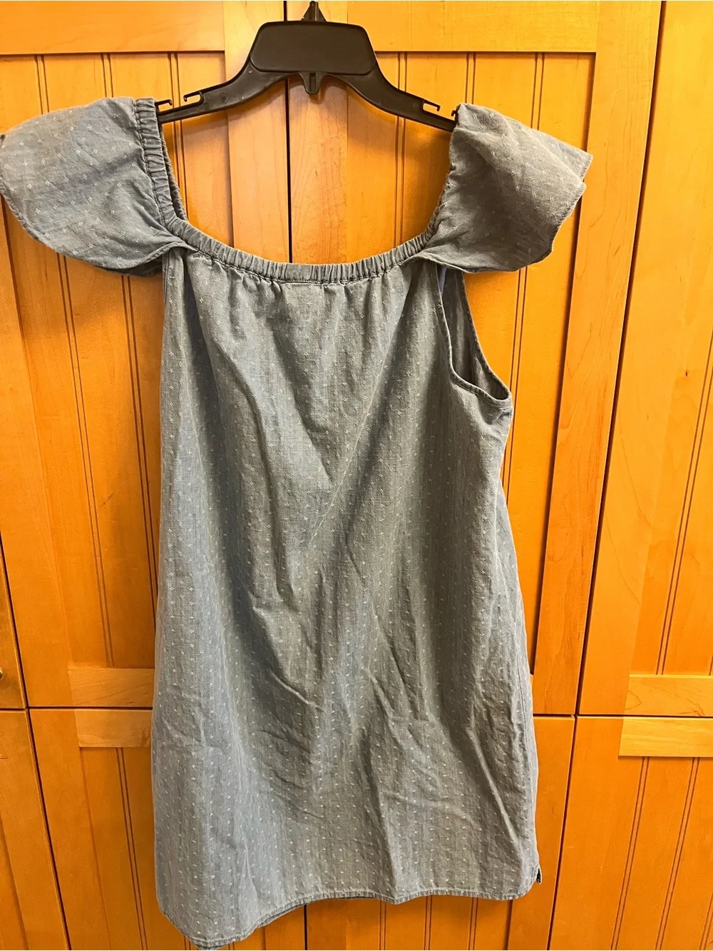 Blue Off-Shoulder Jcrew Chambray Dress